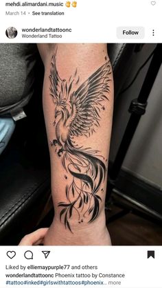 a person with a bird tattoo on their arm