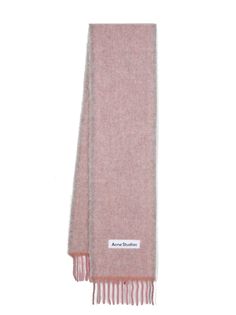 powder pink brushed effect logo patch to the front frayed edge long length wraparound style Edge Scarf, Drop Shoulder Hoodie, Face Patches, Acne Shop, Bag Women Fashion, Planet People, Mohair Wool, Powder Pink, Fashion Sale