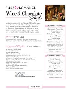 a wine and chocolate shop brochure