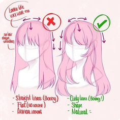 a drawing of a woman's head with different types of hair and how to use it