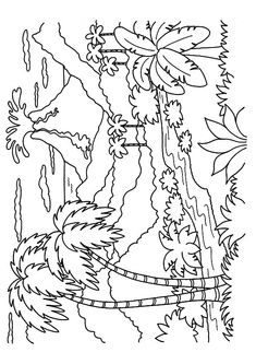 a black and white drawing of an animal in the jungle