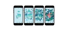 three smartphones with different numbers on them and the same time in each screen is shown