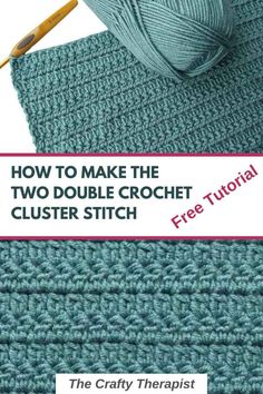 the crochet pattern is being used to make two double crochet clusters