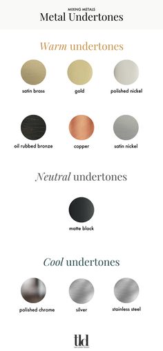 the metal undertones are all different colors