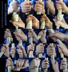 many different pictures of hands holding objects together