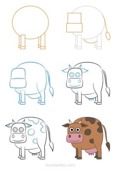 how to draw farm animals for kids step by step drawing instructions and video lesson with pictures