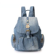 Mochila Jeans, Backpacks Travel, Look Jean, Women Backpack Travel, Denim Backpack, Best Luggage, Backpack Fashion, Bags School, Jeans Bag