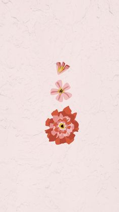 flowers and butterflies on a pink background