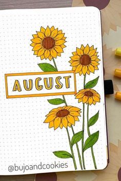 August Bullet Journal Cover, Journal D'inspiration, Bullet Journal August, Bullet Journal Paper, Bullet Planner, Bullet Journal Mood, Bullet Journal Aesthetic