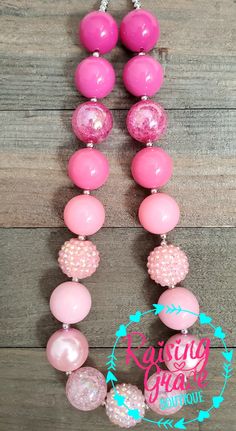 Bubblegum Necklace, Bubblegum Beads, Pink Ombre, Be Careful, Acrylic Beads, Bubble Gum, Spacer Beads, Lobster Claw, Care Instructions