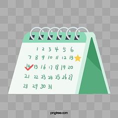 a green and white calendar on a gray background with the date circled by five stars