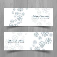 two christmas cards with snowflakes on them