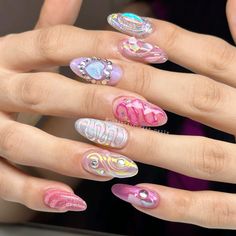 Bratz Nails, Rave Nails, Gucci Nails, Nail Art Salon, Nails Today, Glow Nails, Kawaii Nails