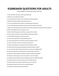 an icebreaker question for adults