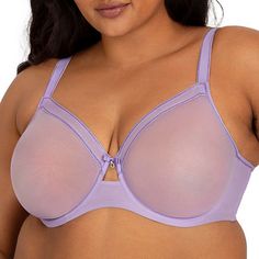 This women�s bow-accented underwire bra from Curvy Couture is made from a breathable mesh fabric and features back and side smoothing, adjustable straps,hook-and-eye back closures, and offers high support.Bra Type: UnderwireFeatures: Stretch Fabric, Adjustable Straps, Side Smoothing, Breathable, Back SmoothingClosure Type: Back Closure, Hook & EyeSupport: High SupportFiber Content: 88% Nylon, 12% SpandexFabric Description: MeshCare: Hand Wash, Line DryCountry of Origin: Imported Busty Fashion, Coverage Bras, Mesh Bra, Unlined Bra, Full Coverage Bra, Everyday Bra, Bra Panty, Full Figured, Underwire Bra