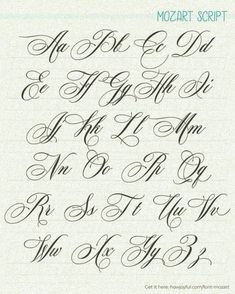 the upper and lower letters are handwritten in cursive writing