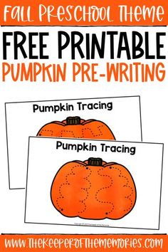 free printable pumpkin pre - writing worksheet for fall preschool and homeschool