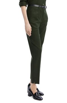 Streamlined zip pockets offer on-the-go convenience to office-ready pants cut from rich virgin wool. 28 1/2" inseam; 14" leg opening; 11 1/2" front rise; 15 1/2" back rise (size 8) Zip fly with hook-and-bar closure Side zip pockets; back button-welt pocket 100% virgin wool Dry clean Imported Workwear Bottoms With Zip Fly And Straight Hem, Office Pants With Concealed Placket, Fall Office Dress Pants With Welt Pockets, Fall Business Casual Pants With Straight Silhouette, Office Wear Bottoms With Straight Hem For Fall, Straight Hem Bottoms For Office In Fall, Business Casual Straight Silhouette Bottoms For Fall, Business Casual Straight Silhouette Pants For Fall, Fall Business Casual Straight Silhouette Pants