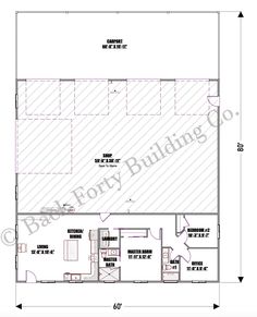 the floor plan for a two bedroom apartment with an attached garage and living room area