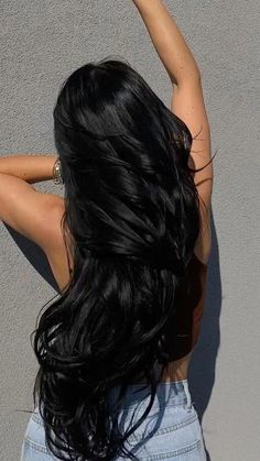 IF you want to buy Hair extensions & hair accessoriesVisit my Websitepreetys.com Good Hair Aesthetic Black, Black Hair Woman Aesthetic, Black Women Wavy Hair, Black Long Hair Aesthetic, Long Black Hair Hairstyles, Blackest Black Hair, Black Hair Girl Aesthetic, Long Black Hair Aesthetic, Long Thick Wavy Hair