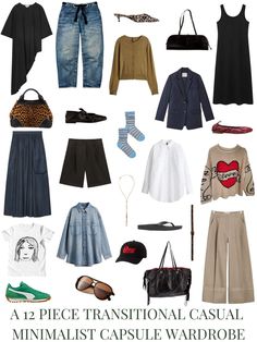 A 12 Piece Transitional Casual Minimalist Capsule Wardrobe - livelovesara 10 Piece Wardrobe, Packing Wardrobe, Minimal Wardrobe, Models Off Duty Style, Minimalist Summer, Jeans With Heels, Minimalist Capsule Wardrobe