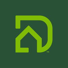 the letter d is made up of green arrows and an arrow in the shape of a house