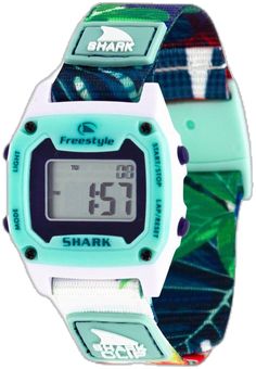 Freestyle Watches SHARK MINI CLIP ALOHA PARADISE GREEN Unisex Watch FS101040 Freestyle Watch, Watch Safes, Cartier Tank Francaise, Rolex Women, Armani Exchange Men, Leather Wristbands, Cartier Tank, The Shark, Unisex Watches