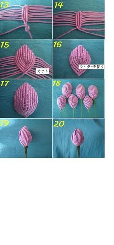 instructions to make an origami flower out of yarn and paper machs,