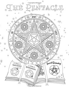 the pentagramge coloring book with an open book