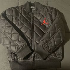 Kids Jordan Bomber Jacket Size 8-10 New , Tags Were Just Removed Never Worn Casual Black Quilted Outerwear, Black Fleece-lined Outerwear For Spring, Sporty Winter Outerwear For School, Casual Black Outerwear For School, Black School Outerwear With Pockets, Black Outerwear With Pockets For School, Black Quilted Outerwear For Streetwear, Red Casual Outerwear For School, Black Long Sleeve Outerwear For School