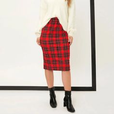 Shein Tartan Print Pencil Skirt Casual Fall Mini Pencil Skirt, Casual Pencil Mini Skirt For Fall, Casual Mini Pencil Skirt For Winter, Casual Pencil Mini Skirt For Winter, Casual Winter Mini Pencil Skirt, Casual Winter Pencil Mini Skirt, Winter Casual Pencil Mini Skirt, Casual Pencil Skirt For Fall, Trendy Knee-length Winter Skirt