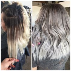 Color Melting Hair, Cool Blonde Hair Colour, Colour Hair, Balayage Blonde, Silver Blonde, Cool Blonde