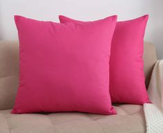 PRICES MAY VARY. Quantity & Material: 2 pillow covers for 18 inch square pillow (Set of 2 Throw Pillow Cases/ Cushion Covers) (Note: Only Cover, and INSERT NOT INCLUDED). 100% Cotton. It is made with light weight, 100% high quality cotton canvas for comfort and durability Size, Color & Design: 18"x18" 2 Pieces, Hot Pink. Both the front and the back of the pillow cover have the same color and pattern. Best for any room in your house - bedroom, guest room, kids room, RV, vacation home. Great gift Colorful Throw Pillows, Chenille Throw, Cheap Crafts, Square Pillow Cover, Vinyl Projects, Handmade Decorations, Cotton Flannel, Bed Pillows Decorative, Square Pillow