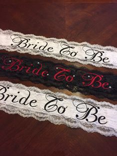 "Bride To Be, Bachelorette Sash, Lovely Bridal Lace Sash, Black, or White, Embroidery Black, Red, White.  Beautiful lace sash for the Ultimate Bride To Be. Great for showers and parties  Length 72\"-74\"" Bride Sash Bachelorette, Sash Ideas, Sash Bachelorette, Bride Sash, Bachelorette Sash, Lace Sash, Bride To Be Sash, White Weddings, Skull Wedding