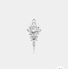 a black and white drawing of a lotus flower