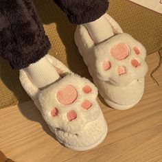 Cat Paw Cotton Slippers - Kimi Foot Shoes, Gothic Punk Fashion, Cotton Slippers, Kawaii Store, Chat Kawaii, Cute School Stationary, Cat Shoes, Harajuku Outfits, Stationary School