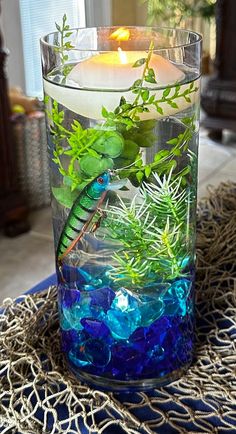 A “Fishing” Tablescape for Father’s Day!!!! - Life is Better Lakeside Fishing Basket, Spring Summer Decor, Blog Site, Fishing Theme, Glass Fish, Patriotic Holidays, Rustic Shelves, Disney Holiday