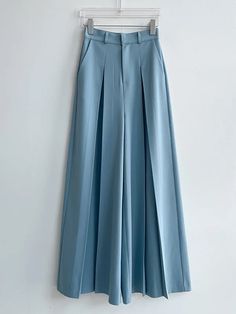 High Waisted Wide Leg Pleated Solid Color Casual Pants Bottoms Trousers Wide Leg Trousers Casual, Prom Fits, Spring Trends Outfits, Trousers Casual, Palazzo Trousers, Cotton Long Dress, Loose Trousers, Chic Sweaters, Large Dress