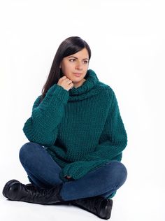 Hand Knit Wool Jumper, Women Wool Sweater, Turtleneck sweater, 2 strands wool, pure wool jumper, gift for him, Iceland Sweater 100% hand knit 100% luxury edition  100% pure wool Some clothes have soul ❤️ If you want to feel special, unique, comfortable, warm and cosy - you are at the right place!  We are very glad to present you this luxury wool sweater. It's fit elegant, stylish and you will love in it at the first sight!  We made this item to feel beautiful with any elegant and casual look. Casual Wool Turtleneck With Chunky Knit, Casual Wool Chunky Knit Turtleneck, Casual Chunky Knit Wool Turtleneck, Oversized Wool Casual Turtleneck, Casual Oversized Wool Turtleneck, Oversized Wool Turtleneck Casual Style, Oversized Merino Wool Cable Knit Sweater, Oversized Knitted Turtleneck, Oversized Hand Knitted Acrylic Knitting Pattern