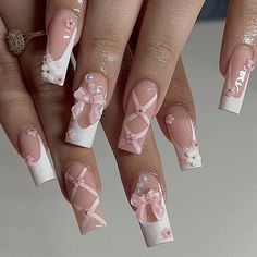 PRICES MAY VARY. 💕【Press on nails long product】this false nails with designs made of good acrylic ABS material, firm and not fragile or break or fade, more glossy, wouldn't hurt your nails,Softness is similar to human nails. 💕【Press on nails coffin pack】24 pcs-12 Sizes long nails, false nails with glue 1 stick , 1 nail file,, 1 sheet jelly glue. 1 Cleaning Cloths,1 wooden stick.please note:durability of jelly glue is not as good as liquid glue, but it makes false nails Reusable，Please use suit Nails Vday, Valentine Day Nails, Fake Nails White, Coquette Nails, Vday Nails, 2024 Nails, Valentine Nails