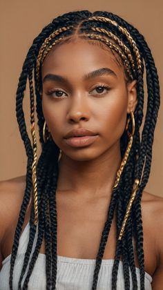 hairstyles to do with goddess box braids Braids With Bangs Hairstyles, Box Braids With Bangs, Braids With Bangs