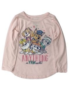 Paw Patrol Toddler Girls Pink Puppy Anything is Pawssible T-Shirt Tee Shirt She will love wearing this pretty pink glitter Paw Patrol "Anything is pawssible" t-shirt! Toddler sizes 60% Cotton, 40% Polyester Made in Indonesia Payment We accept PayPal as our payment method. Immediate payment is required. If you have any questions about payment, please feel free to contact our customer support team. Return Policy We have a no hassle return policy If you are unhappy with your purchase, please contac Pink Puppy, Girls Long Sleeve, Toddler Sizes, Walmart Shopping, Pretty Pink, Pink Glitter, Paw Patrol, Toddler Girls, Pink Girl