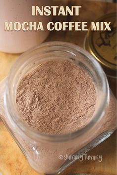 instant mocha coffee mix in a jar