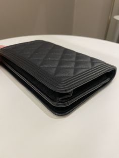 Chanel Quilted Boy Wallet On ChainBlack Caviar GHWSize 19 x 12.5 cmChain drop 59 cmSeries 23Jan 20179.9/10 Like New (faint zip imprints under flap, inevitable hairline on hardware if any otherwise like new overall)Includes full set box, dust bag, ity card and receiptRTP 4800 sgdPrice now 3290 sgd 2450 usd CN5504-01 Classic Black Clutch With Card Slots, Black Rectangular Wallet With Chain Strap, Black Business Clutch Wallet On Chain, Black Rectangular Wallets With Chain Strap, Black Business Wallet On Chain Clutch, Black Clutch With Chain Strap For Business, Black Wallet On Chain For Business, Classic Black Wallet With Chain Strap, Classic Black Clutch With Chain Strap