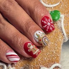 FREE SHIPPING ON ORDERS $9.95+ Buy 3 Get 1 More Free CODE: 4YOU Buy 5 Get 5 More Free CODE: 5FREE Best Christmas Nails 2023, Gingerbread Nails Christmas, Christmas Naildesign, Christmas Nails Gingerbread, Elf Nails, Cosmetology Nails, Christmas Pedicure, Unusual Nails, Gingerbread Nails