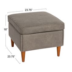 the footstool is shown with measurements for each item in this image and it's size