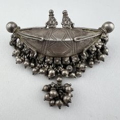 A well made vintage silver pendant from Rajasthan India. All the little balls are there and no broken bits.  75mm long 24mm thick 72 grams Modern Goth, Street Goth, Urban Ninja, Rajasthan India, Metal Work, Seattle Washington, A Well, Vintage Silver, Metal Working