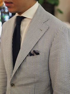 Seersucker Jacket Outfit Men, Colorful Suit, Best Suits For Men, Seersucker Jacket, Blazer Outfits Men, Seersucker Suit, Mens Blazer, Mens Fashion Blazer, Casual Outfit Inspiration