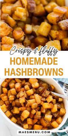 crispy and fluffy homemade hashbrowns are the perfect side dish for any meal