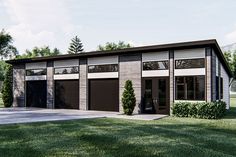 a two car garage is shown in this rendering